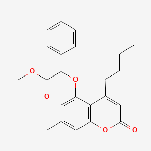 molecular formula C23H24O5 B7756993 methyl 2-[(4-butyl-7-methyl-2-oxo-2H-chromen-5-yl)oxy]-2-phenylacetate 