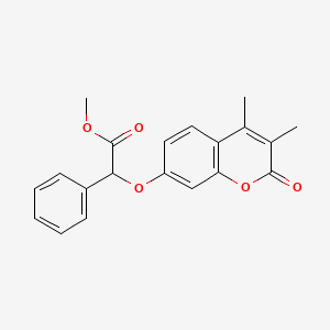 molecular formula C20H18O5 B7757003 methyl 2-[(3,4-dimethyl-2-oxo-2H-chromen-7-yl)oxy]-2-phenylacetate 