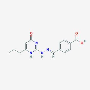 molecular formula C15H16N4O3 B7757334 4-[(E)-[(4-oxo-6-propyl-1H-pyrimidin-2-yl)hydrazinylidene]methyl]benzoic acid 