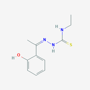 molecular formula C11H15N3OS B7757741 (1Z,N'Z)-N-ethyl-N'-(1-(2-hydroxyphenyl)ethylidene)carbamohydrazonothioic acid 