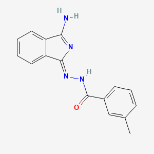 molecular formula C16H14N4O B7758073 N-[(Z)-(3-aminoisoindol-1-ylidene)amino]-3-methylbenzamide 