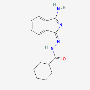 molecular formula C15H18N4O B7758080 N-[(E)-(3-aminoisoindol-1-ylidene)amino]cyclohexanecarboxamide 