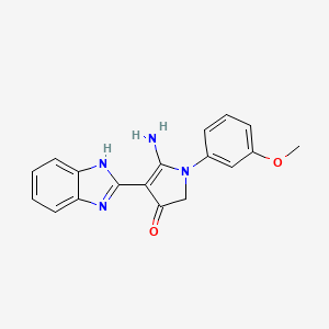 molecular formula C18H16N4O2 B7759025 5-amino-4-(1H-benzimidazol-2-yl)-1-(3-methoxyphenyl)-2H-pyrrol-3-one 