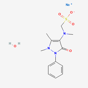 molecular formula C13H18N3NaO5S B7759604 sodium;[(1,5-dimethyl-3-oxo-2-phenylpyrazol-4-yl)-methylamino]methanesulfonate;hydrate 