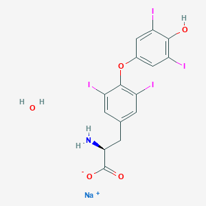 molecular formula C15H12I4NNaO5 B7759805 sodium;(2S)-2-amino-3-[4-(4-hydroxy-3,5-diiodophenoxy)-3,5-diiodophenyl]propanoate;hydrate 
