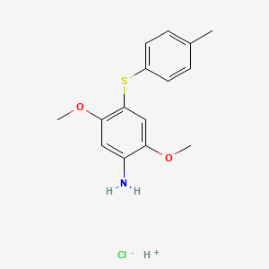 2,5-Dimethoxy-4-(4-methylphenyl)sulfanylaniline;hydron;chloride