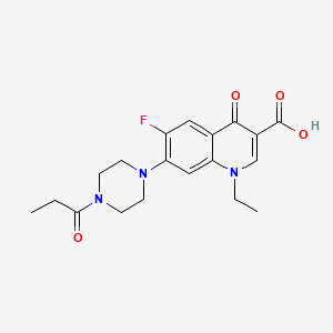 1-Ethyl-6-fluoro-4-oxo-7-(4-propanoylpiperazin-1-yl)-1,4-dihydroquinoline-3-carboxylic acid