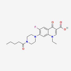 1-Ethyl-6-fluoro-4-oxo-7-(4-pentanoylpiperazin-1-yl)-1,4-dihydroquinoline-3-carboxylic acid