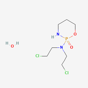molecular formula C7H15Cl2N2O2P.H2O<br>C7H17Cl2N2O3P B7759886 Cyclophosphamide hydrate CAS No. 22068-88-8