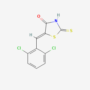 molecular formula C10H5Cl2NOS2 B7759965 (5E)-5-(2,6-dichlorobenzylidene)-2-mercapto-1,3-thiazol-4(5H)-one 