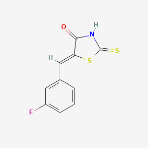 molecular formula C10H6FNOS2 B7759976 (5E)-5-(3-fluorobenzylidene)-2-mercapto-1,3-thiazol-4(5H)-one 