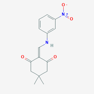 molecular formula C15H16N2O4 B7760065 5,5-dimethyl-2-[(3-nitroanilino)methylidene]cyclohexane-1,3-dione 