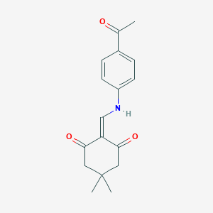 molecular formula C17H19NO3 B7760128 2-[(4-acetylanilino)methylidene]-5,5-dimethylcyclohexane-1,3-dione 