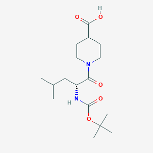 (R)-1-(2-((tert-butoxycarbonyl)amino)-4-methylpentanoyl)piperidine-4-carboxylic acid