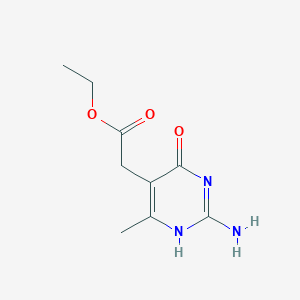 molecular formula C9H13N3O3 B7760415 ethyl 2-(2-amino-6-methyl-4-oxo-1H-pyrimidin-5-yl)acetate 