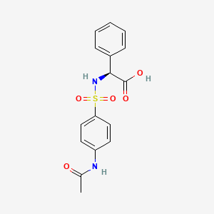 molecular formula C16H16N2O5S B7760449 (S)-2-(4-acetamidophenylsulfonamido)-2-phenylacetic acid 