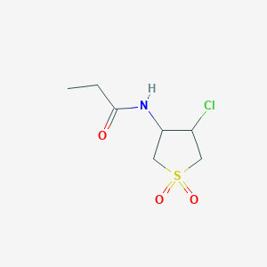molecular formula C7H12ClNO3S B7760471 N-(4-chloro-1,1-dioxidotetrahydrothiophen-3-yl)propanamide 
