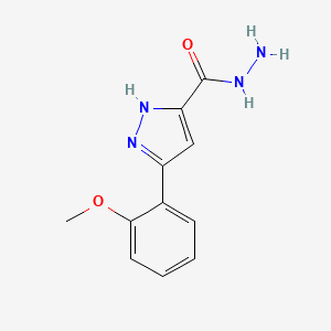 molecular formula C11H12N4O2 B7761303 3-(2-methoxyphenyl)-1H-pyrazole-5-carbohydrazide CAS No. 306758-61-2