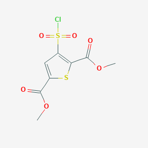 molecular formula C8H7ClO6S2 B7761418 2,5-Dimethyl 3-(chlorosulfonyl)thiophene-2,5-dicarboxylate 