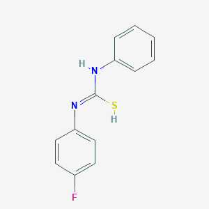 molecular formula C13H11FN2S B7761538 N'-(4-fluorophenyl)-N-phenylcarbamimidothioic acid 