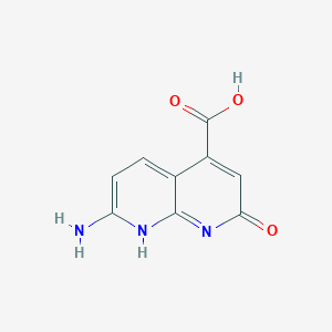molecular formula C9H7N3O3 B7761590 7-amino-2-oxo-8H-1,8-naphthyridine-4-carboxylic acid 