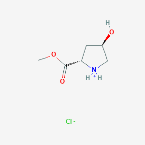 molecular formula C6H12ClNO3 B7761639 (2s,4r)-4-Hydroxy-2-(methoxycarbonyl)pyrrolidin-1-ium chloride 