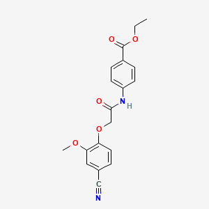 molecular formula C19H18N2O5 B7761727 Ethyl 4-{[(4-cyano-2-methoxyphenoxy)acetyl]amino}benzoate 
