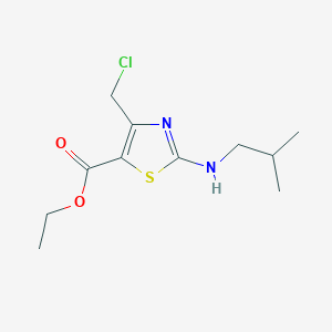 molecular formula C11H17ClN2O2S B7762201 Ethyl 4-(chloromethyl)-2-[(2-methylpropyl)amino]-1,3-thiazole-5-carboxylate 