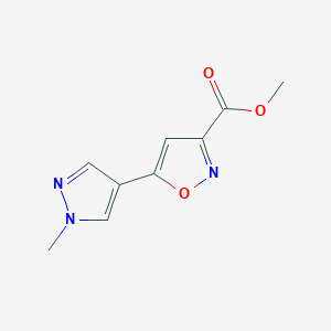 molecular formula C9H9N3O3 B7762372 Methyl 5-(1-methyl-1H-pyrazol-4-YL)isoxazole-3-carboxylate CAS No. 1006348-59-9