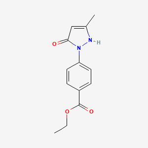 molecular formula C13H14N2O3 B7762449 ethyl 4-(3-methyl-5-oxo-2,5-dihydro-1H-pyrazol-1-yl)benzoate CAS No. 4445-81-2