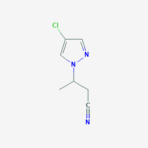 molecular formula C7H8ClN3 B7762520 3-(4-chloro-1H-pyrazol-1-yl)butanenitrile CAS No. 1006333-97-6