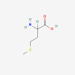 molecular formula C5H11NO2S<br>C5H11NO2S<br>CH3S(CH2)2CH(NH2)COOH B7763240 (+-)-Methionine CAS No. 26062-47-5