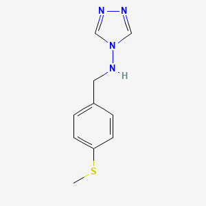 molecular formula C10H12N4S B7763596 N-[(4-methylsulfanylphenyl)methyl]-1,2,4-triazol-4-amine 