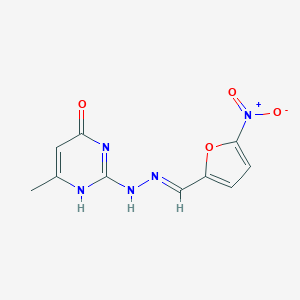 molecular formula C10H9N5O4 B077636 5-Nitro-2-Furaldehyde (4-Hydroxy-6-Methylpyrimidin-2-Yl)-Hydrazone CAS No. 13293-13-5