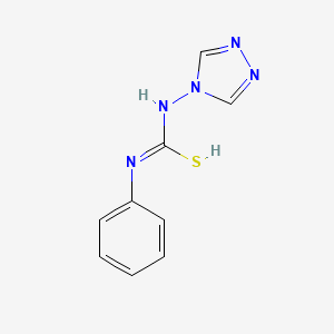 molecular formula C9H9N5S B7763848 N'-phenyl-N-(1,2,4-triazol-4-yl)carbamimidothioic acid 