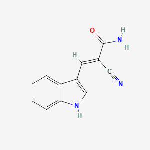 molecular formula C12H9N3O B7764033 2-cyano-3-(1H-indol-3-yl)acrylamide 