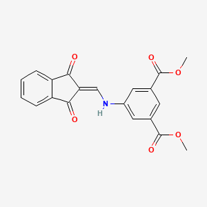 molecular formula C20H15NO6 B7764559 dimethyl 5-[(1,3-dioxoinden-2-ylidene)methylamino]benzene-1,3-dicarboxylate 