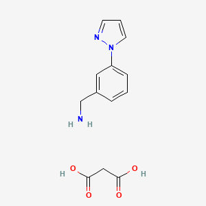 molecular formula C13H15N3O4 B7764637 propanedioic acid;(3-pyrazol-1-ylphenyl)methanamine 