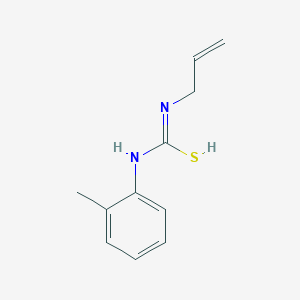 molecular formula C11H14N2S B7764710 N-(2-methylphenyl)-N'-prop-2-enylcarbamimidothioic acid 