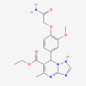molecular formula C18H21N5O5 B7764983 ethyl 7-[4-(2-amino-2-oxoethoxy)-3-methoxyphenyl]-5-methyl-1,7-dihydro-[1,2,4]triazolo[1,5-a]pyrimidine-6-carboxylate 
