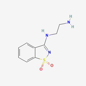 molecular formula C9H11N3O2S B7765135 N'-(1,1-dioxo-1,2-benzothiazol-3-yl)ethane-1,2-diamine 