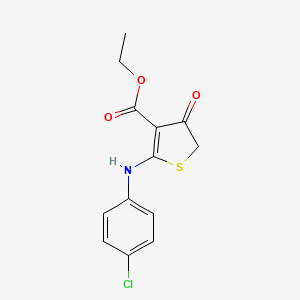 molecular formula C13H12ClNO3S B7765257 ethyl 2-(4-chloroanilino)-4-oxothiophene-3-carboxylate 