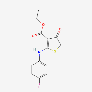 molecular formula C13H12FNO3S B7765283 ethyl 2-(4-fluoroanilino)-4-oxothiophene-3-carboxylate 