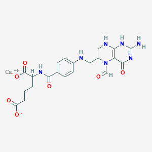 molecular formula C21H23CaN7O7 B7765385 calcium;2-[[4-[(2-amino-5-formyl-4-oxo-1,6,7,8-tetrahydropteridin-6-yl)methylamino]benzoyl]amino]hexanedioate 