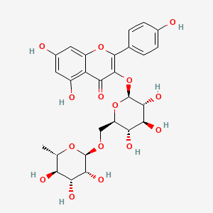 molecular formula C27H30O15 B7765583 7-[(2S,3R,4S,5R,6R)-4,5-dihydroxy-6-(hydroxymethyl)-3-[(2S,3R,4R,5S,6S)-3,4,5-trihydroxy-6-methyl-oxan-2-yl]oxy-oxan-2-yl]oxy-3,5-dihydroxy-2-(4-hydroxyphenyl)chromen-4-one CAS No. 31921-42-3