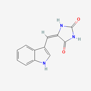 molecular formula C12H9N3O2 B7765779 (5E)-5-(1H-indol-3-ylmethylidene)imidazolidine-2,4-dione 
