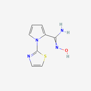 molecular formula C8H8N4OS B7766283 N'-Hydroxy-1-(thiazol-2-yl)-1H-pyrrole-2-carboximidamide 