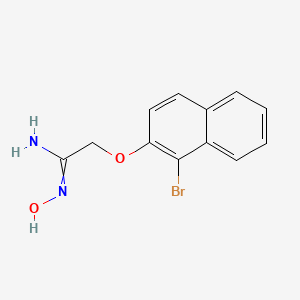 molecular formula C12H11BrN2O2 B7766610 2-[(1-bromonaphthalen-2-yl)oxy]-N-hydroxyethanimidamide 