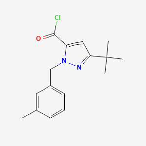 molecular formula C16H19ClN2O B7766749 5-tert-Butyl-2-(3-methyl-benzyl)-2H-pyrazole-3-carbonyl chloride 