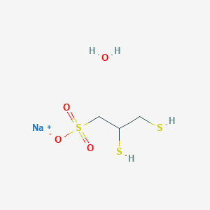 molecular formula C3H9NaO4S3 B7767329 sodium;2,3-bis(sulfanyl)propane-1-sulfonate;hydrate 
